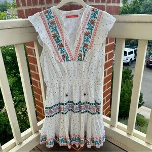 Oliphant Women’s Sleeveless Smocked Waist Jamali White Dress